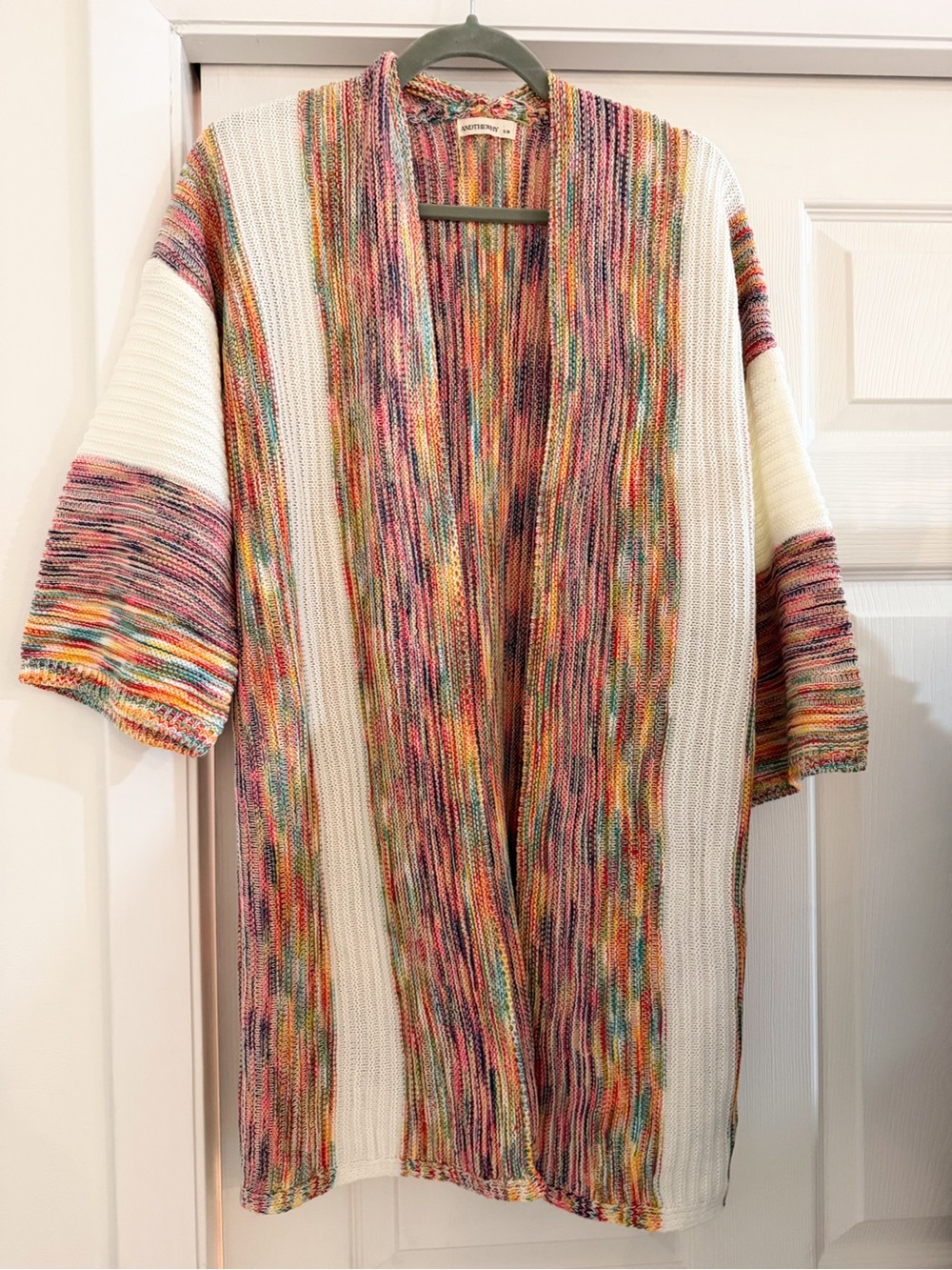 Multicolor Open-Front Knit Cardigan - Women sz S/M
